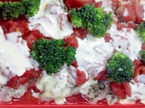 切るだけお野菜たくさん☆トマト&チーズでこってり☆